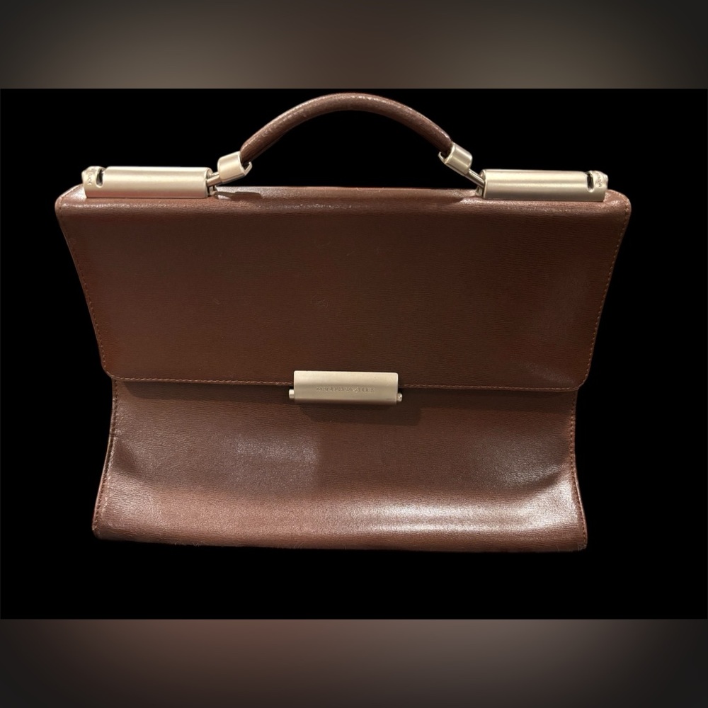 Mandarin Duck Brown Leather bag with shoulder strap AND matching WALLET!